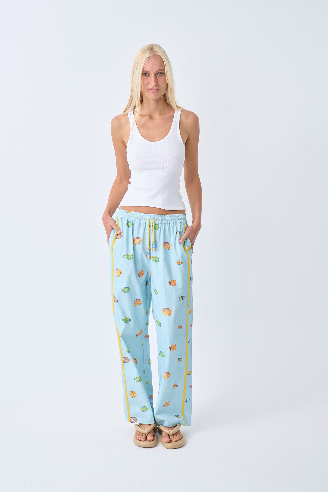 Spicy X Near the Sea - Racer Pants - Fishies