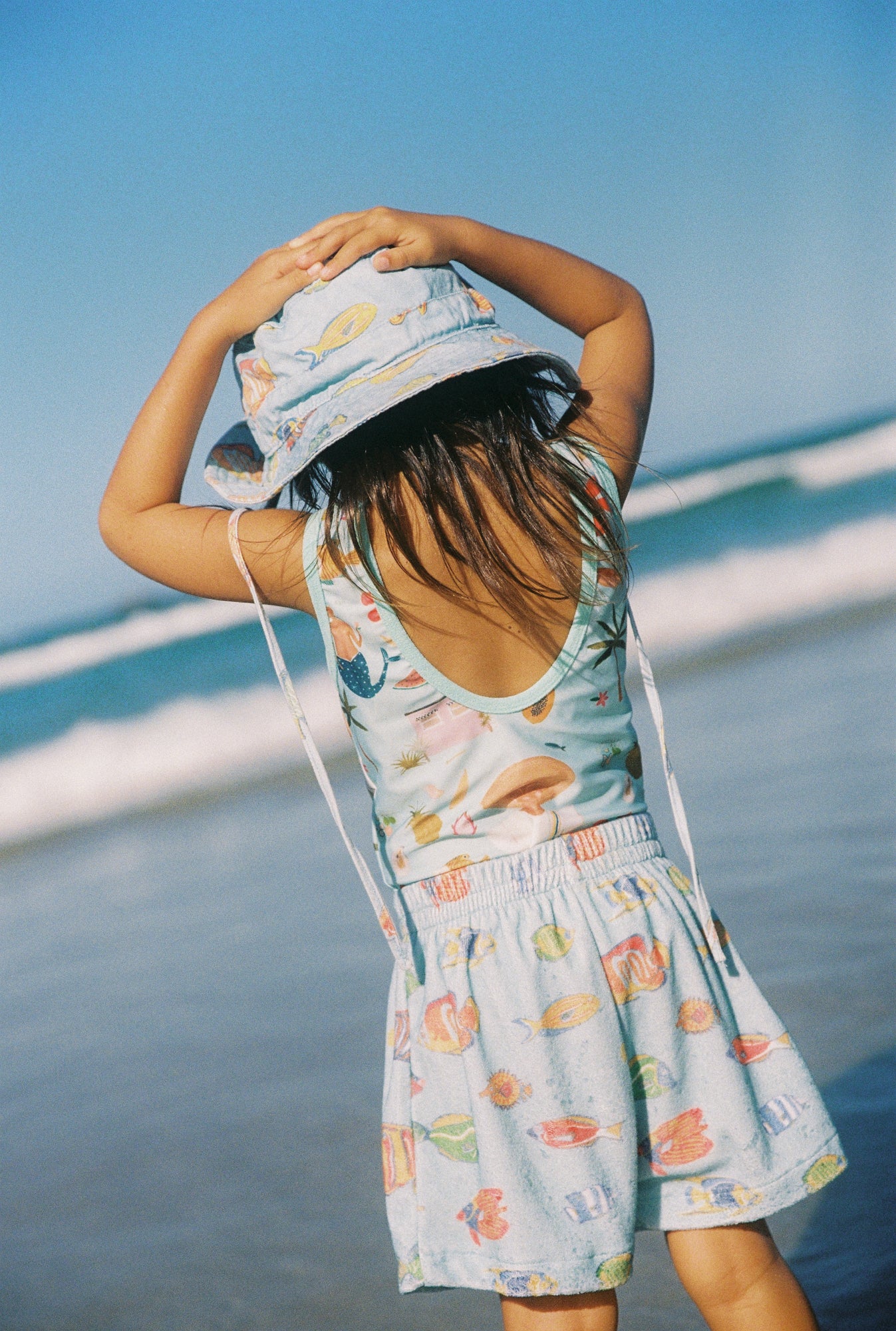 VINTAGE KIDS FISH TERRY SHORTS