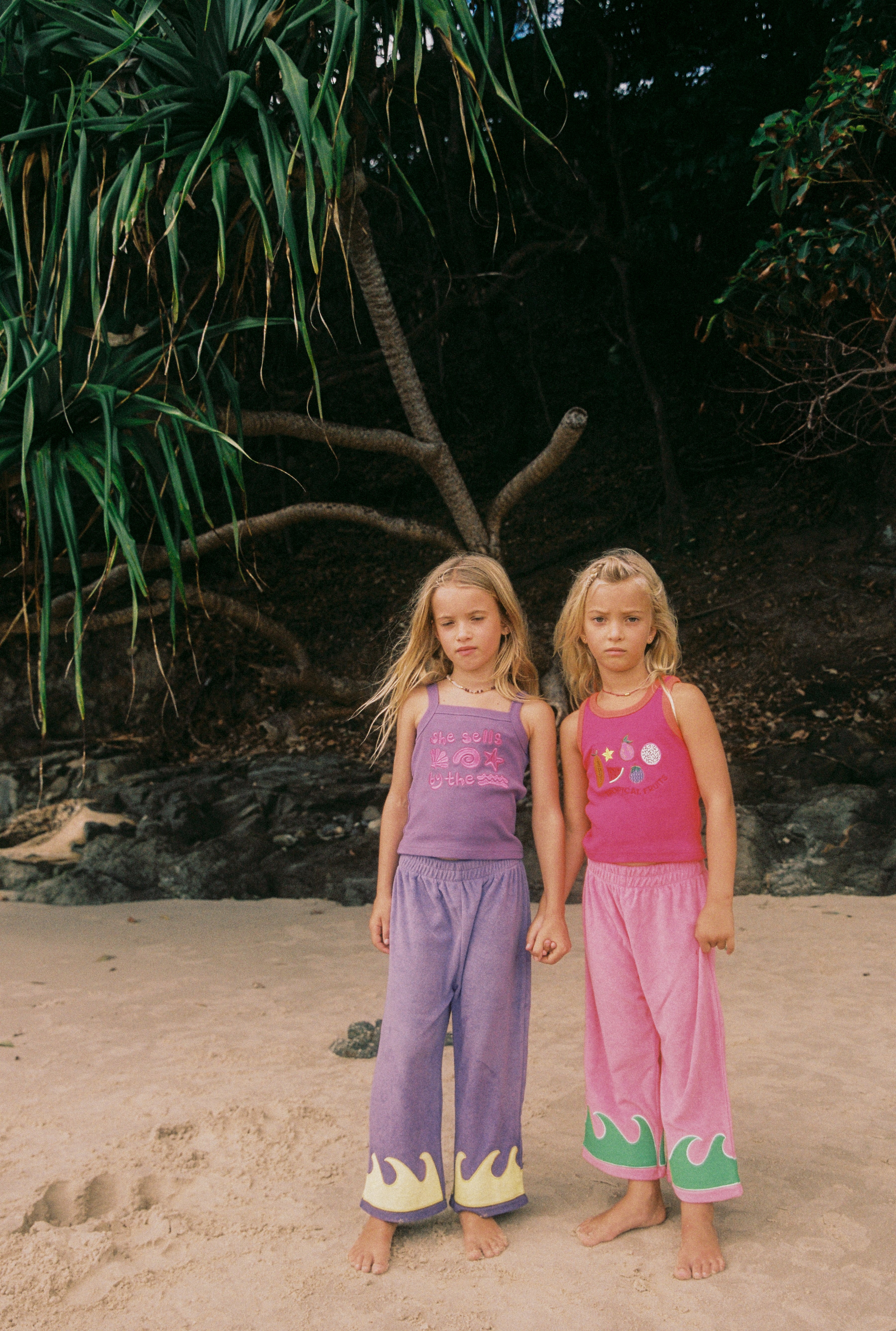 WAVE TERRY PANTS - GUAVA REEF