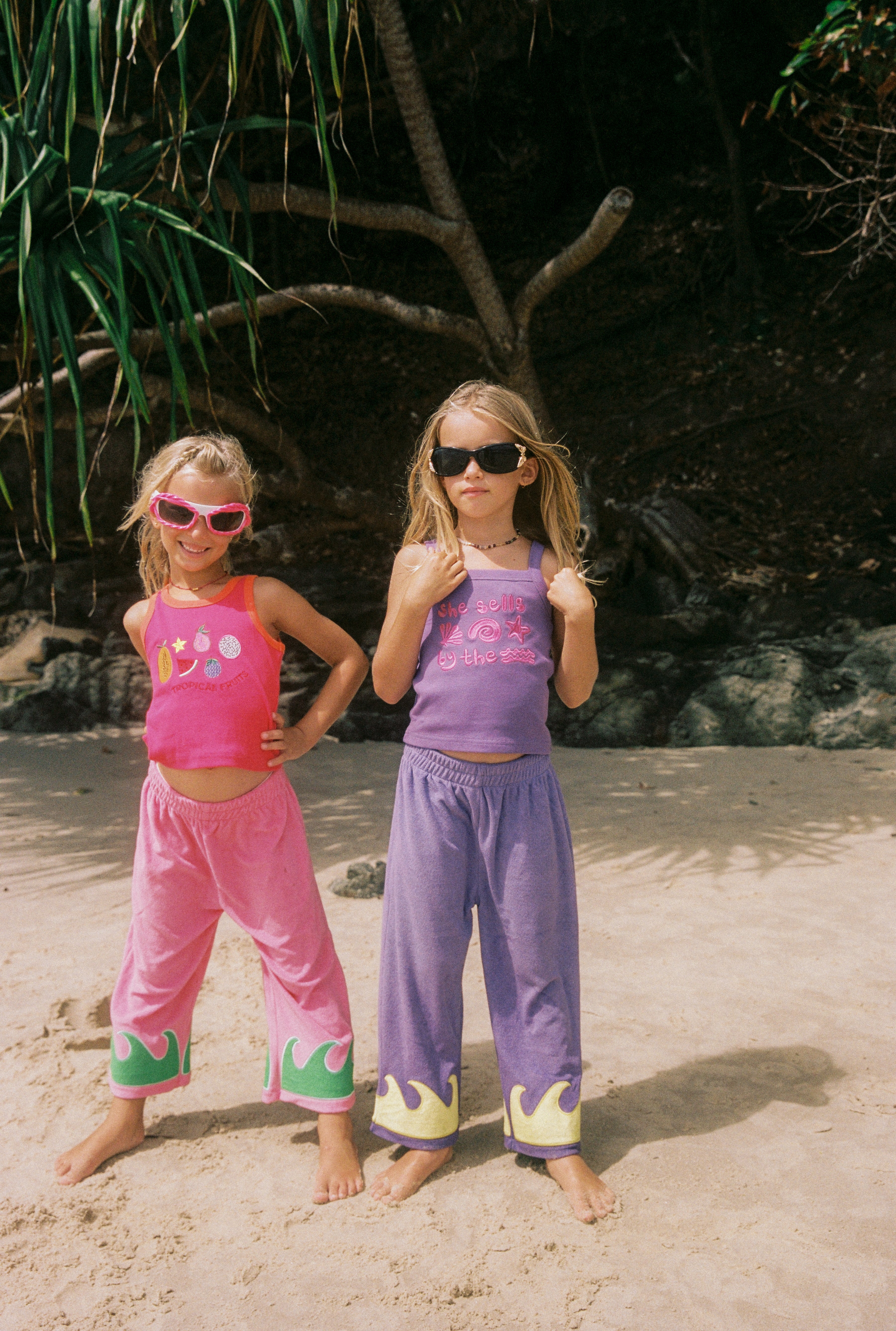 WAVE TERRY PANTS - GUAVA REEF
