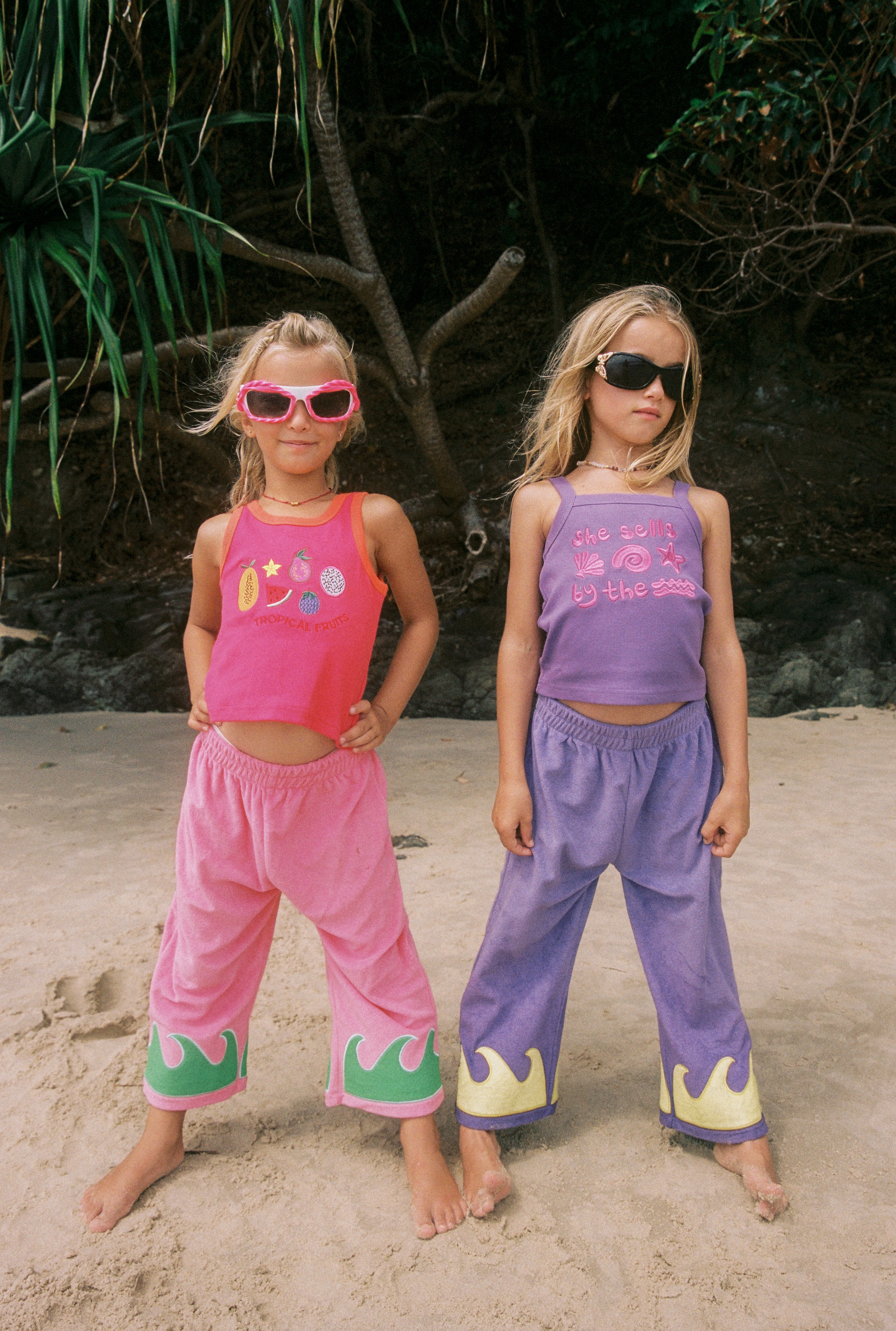 WAVE TERRY PANTS - GUAVA REEF
