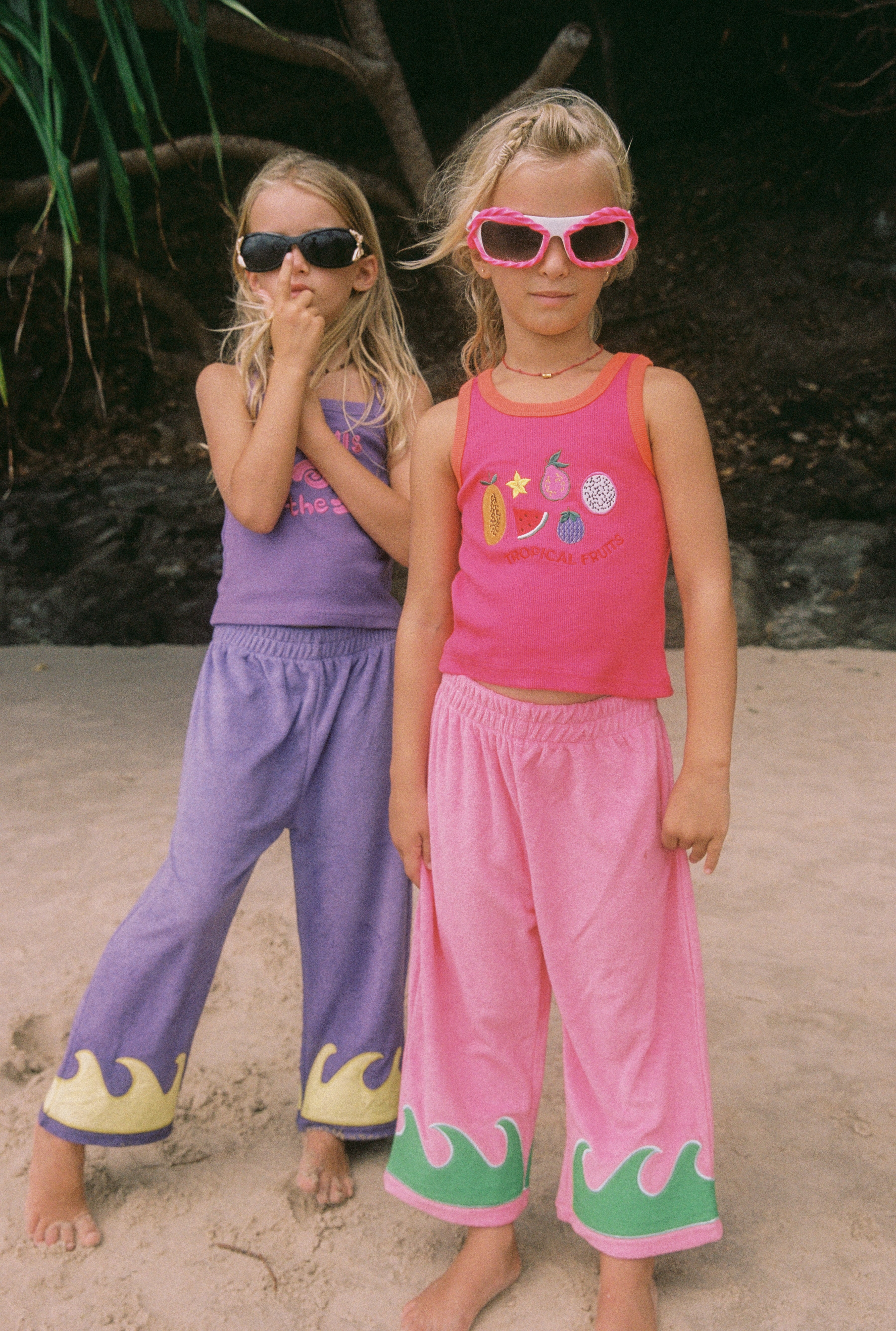 WAVE TERRY PANTS - GUAVA REEF