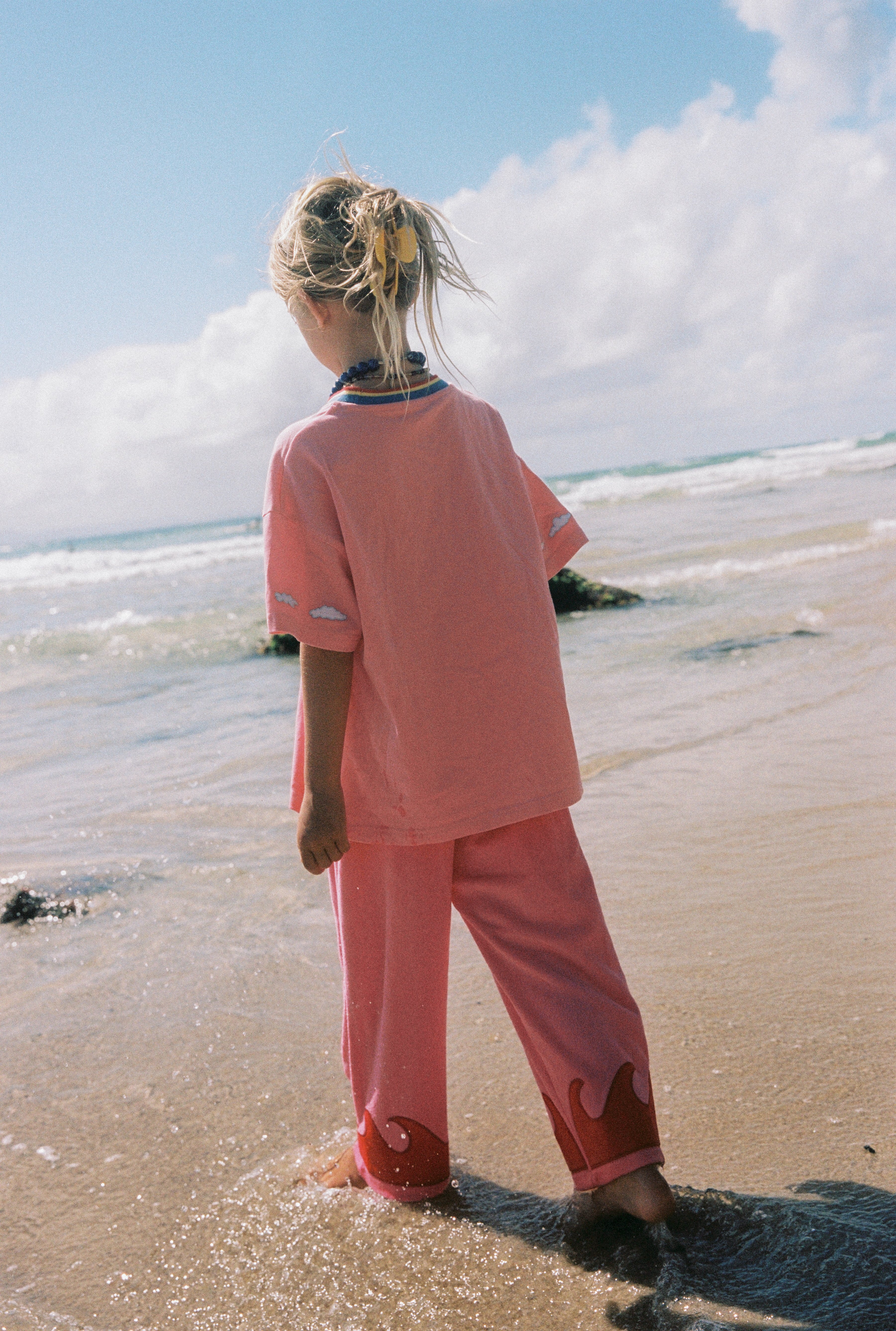 WAVE TERRY PANTS - CORAL CRUSH