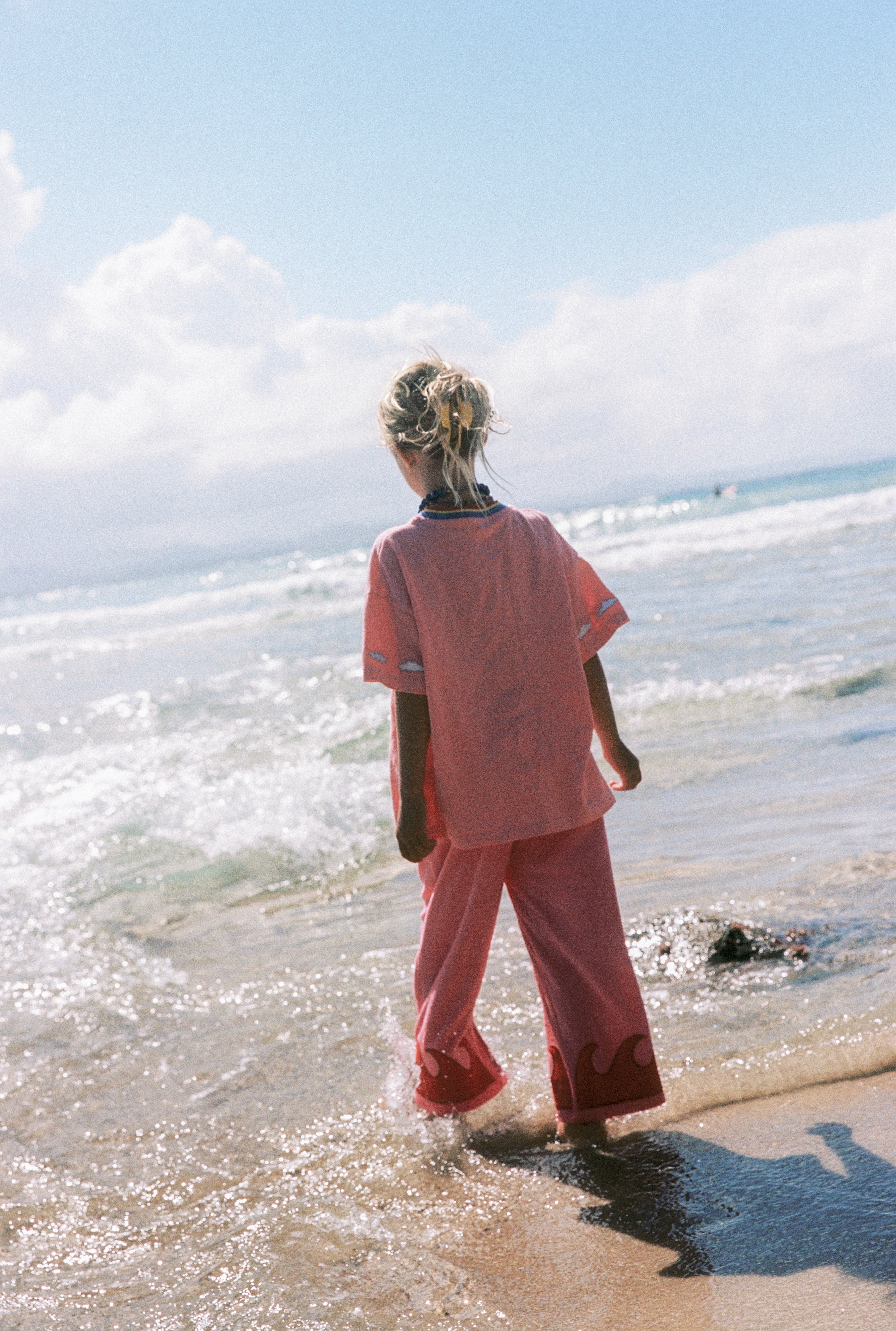 WAVE TERRY PANTS - CORAL CRUSH