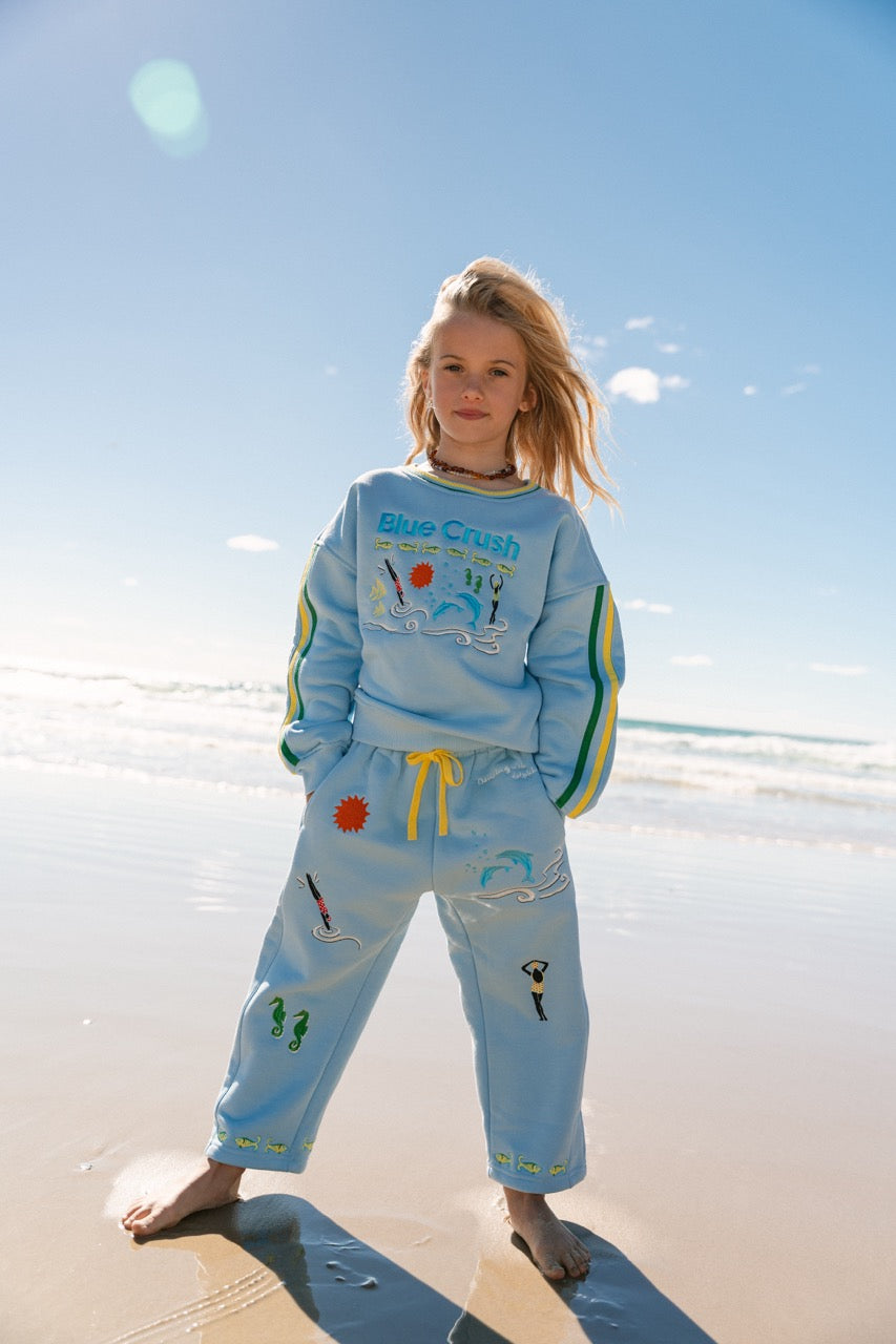 Kids Blue Crush Tracksuit Pants