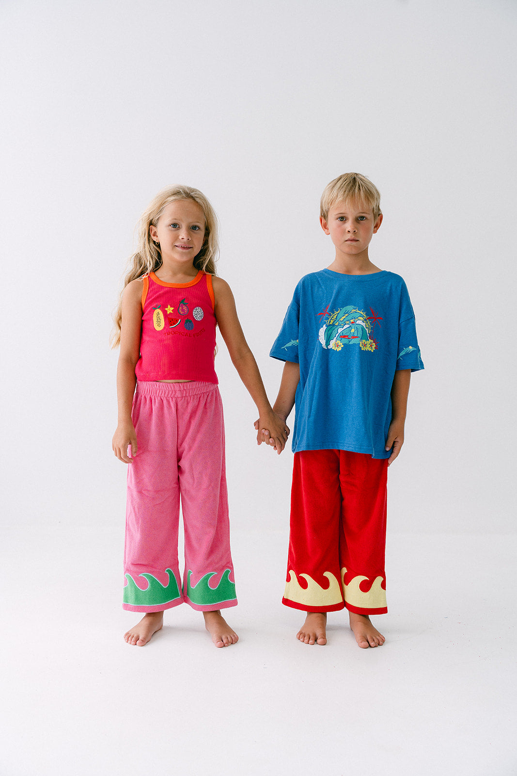 WAVE TERRY PANTS - GUAVA REEF