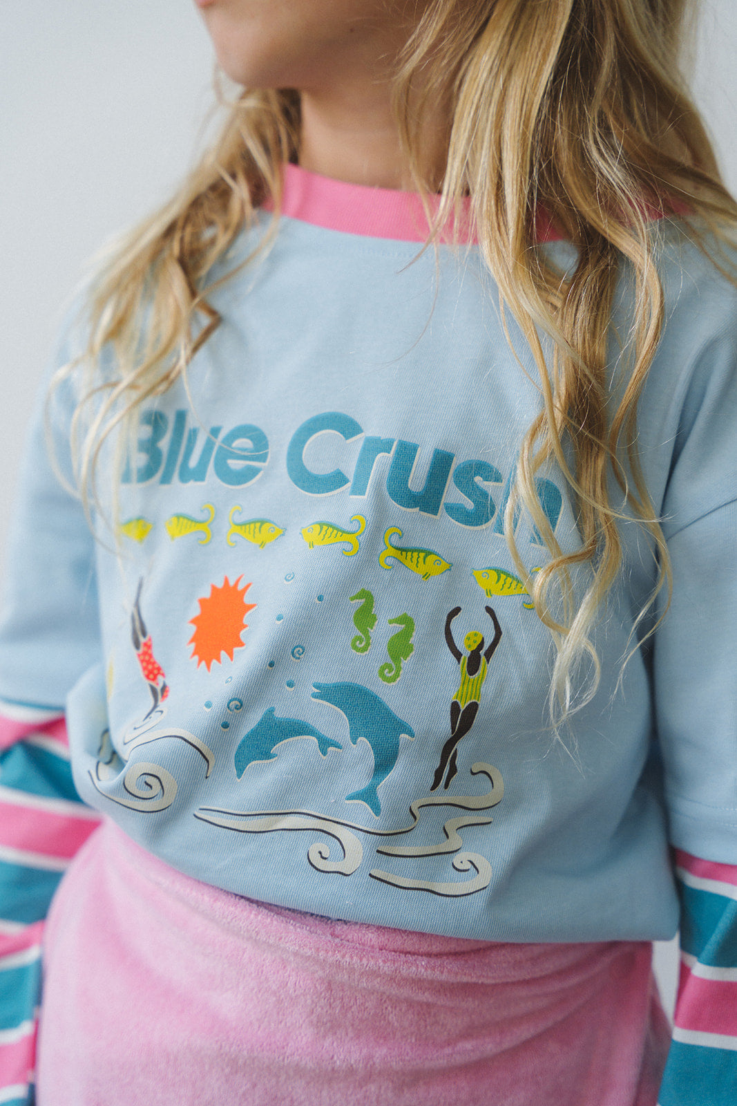 KIDS BLUE CRUSH LAYERED LONG SLEEVE IN BLUE - PRE ORDER