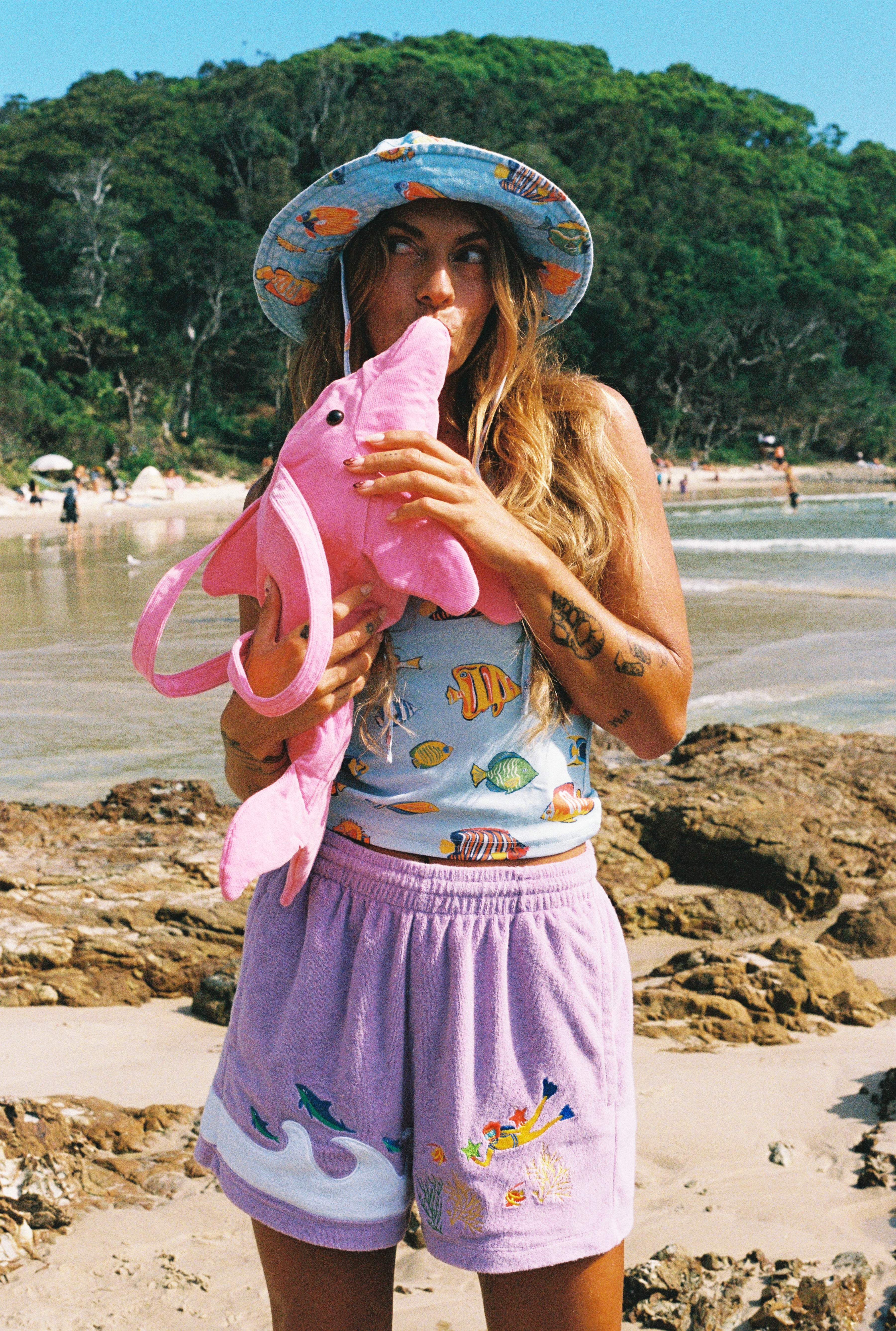 WOMENS TERRY SCUBA SHORTS IN PURPLE