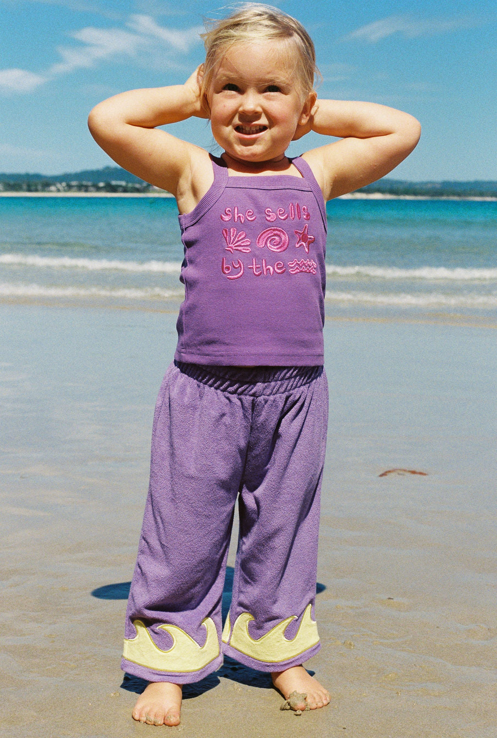 KIDS PURPLE SHE SHELLS SINGLET
