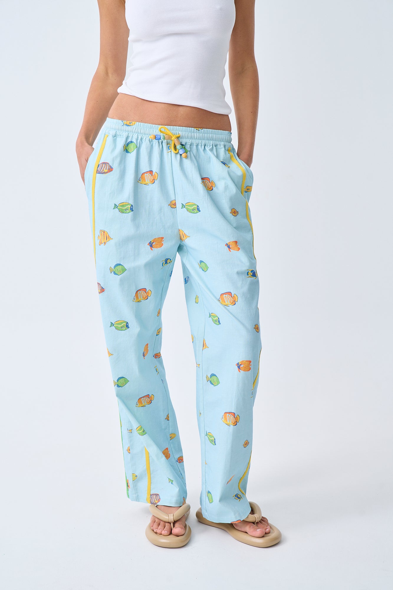 Spicy X Near the Sea - Racer Pants - Fishies