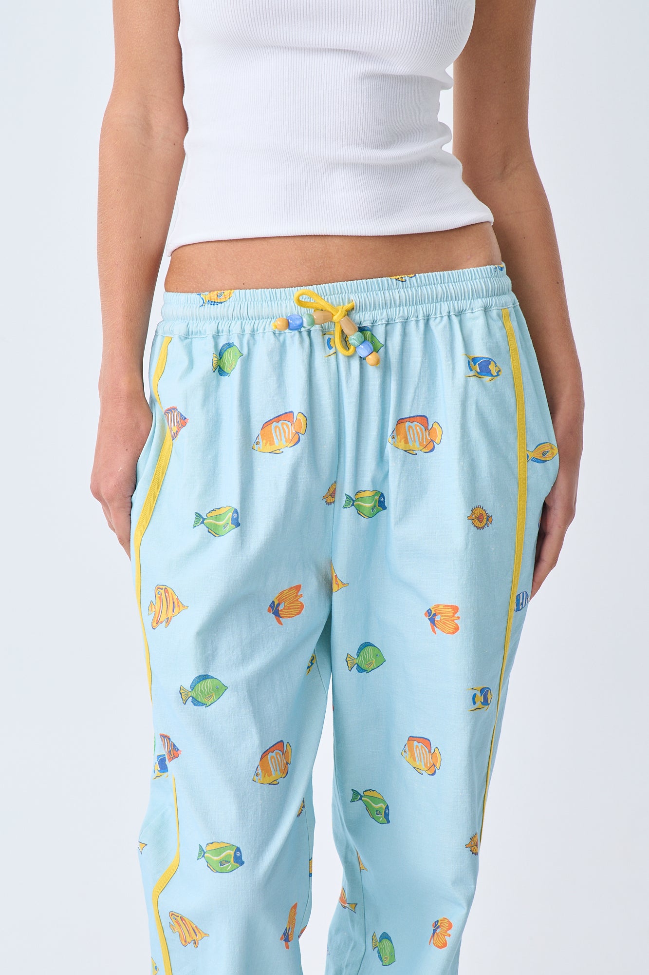 Spicy X Near the Sea - Racer Pants - Fishies