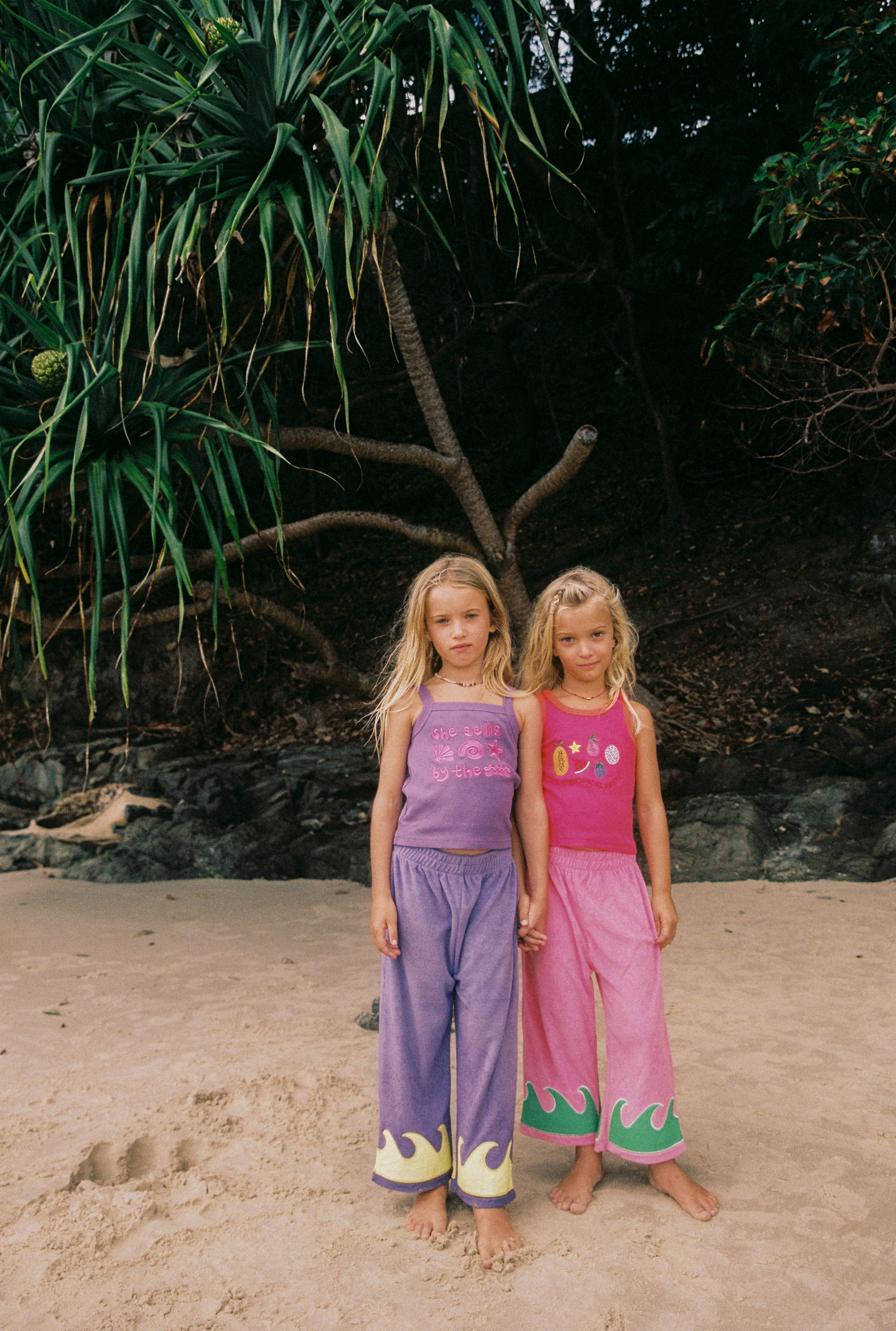 WAVE TERRY PANTS - GUAVA REEF