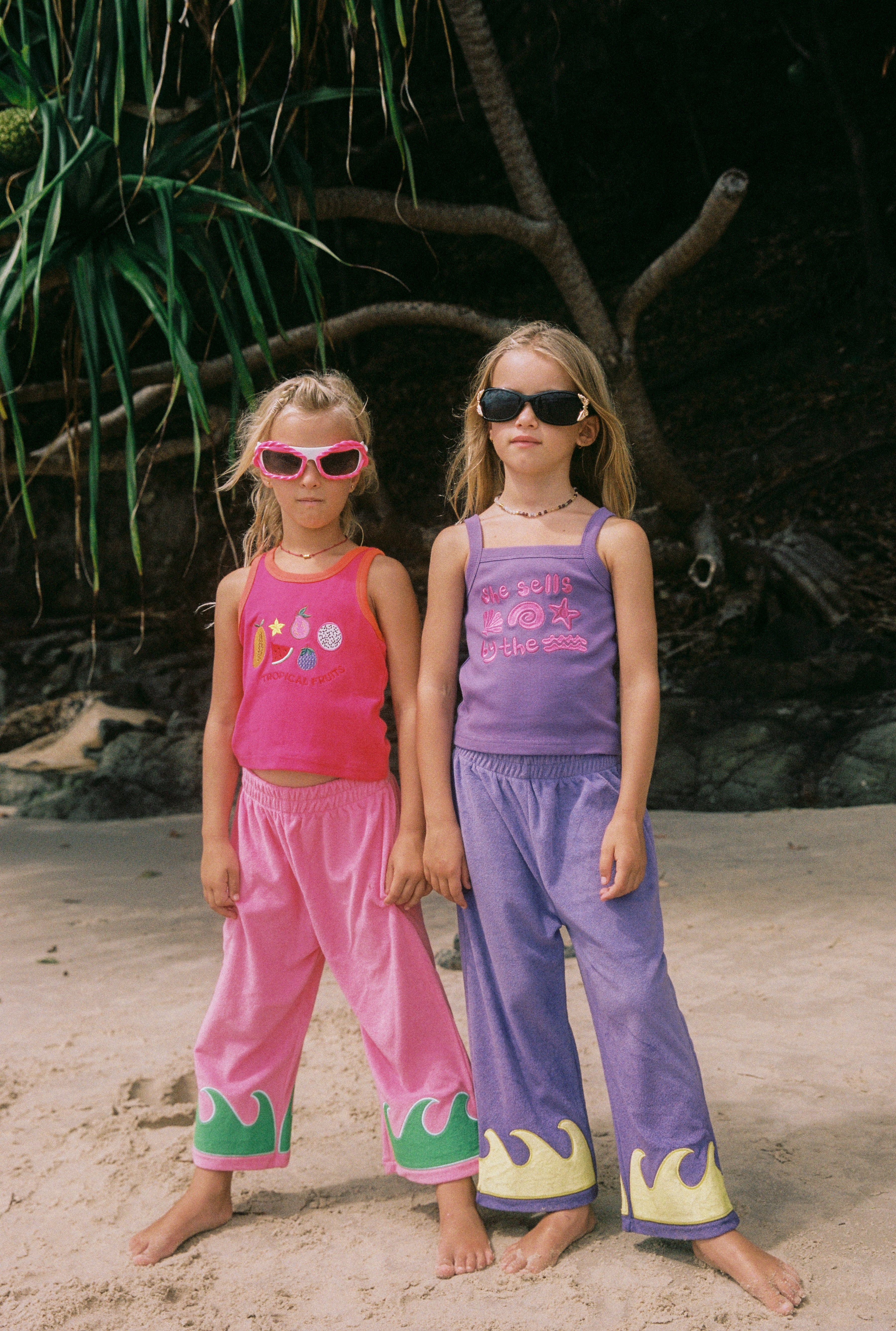WAVE TERRY PANTS - GUAVA REEF