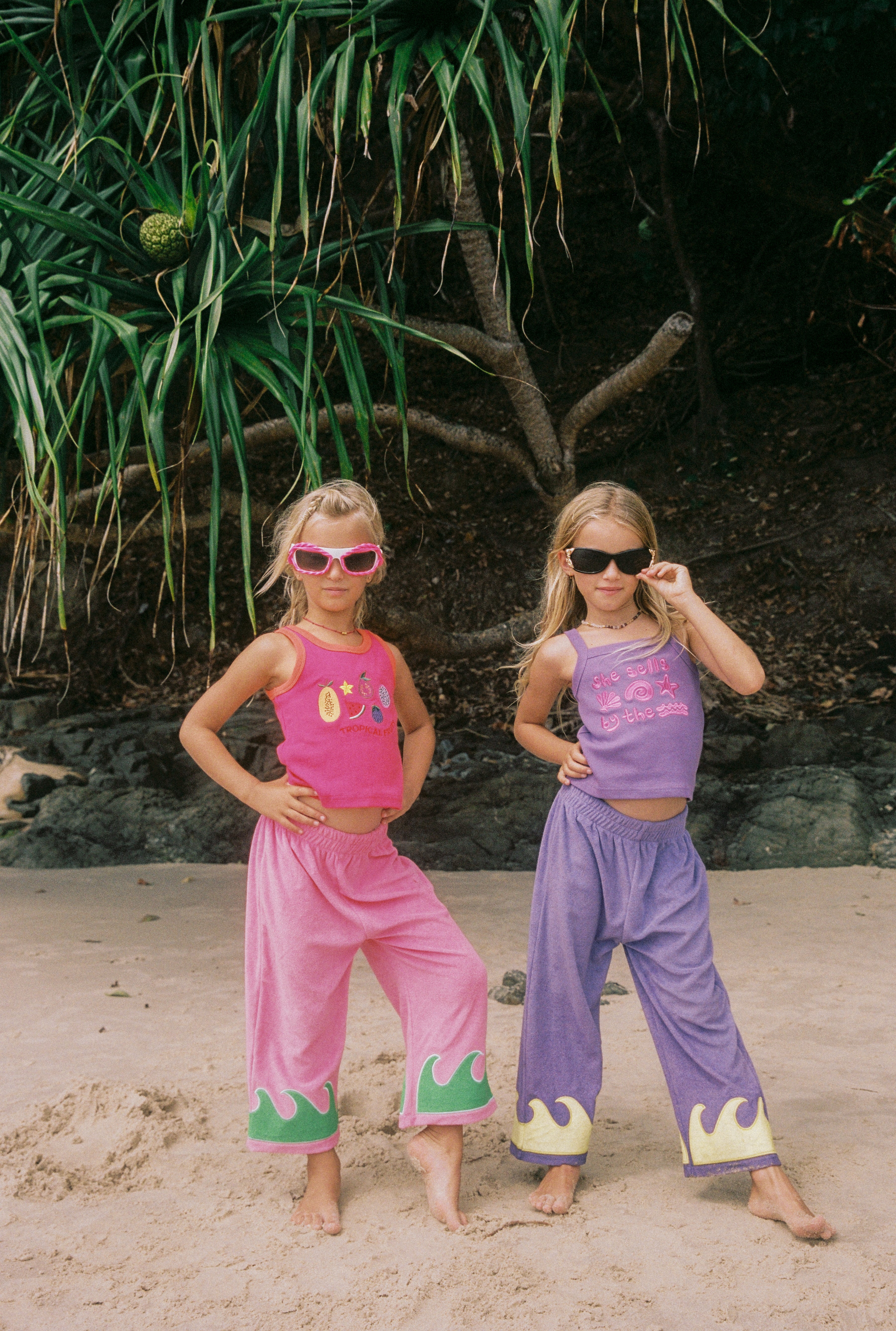 WAVE TERRY PANTS - GUAVA REEF