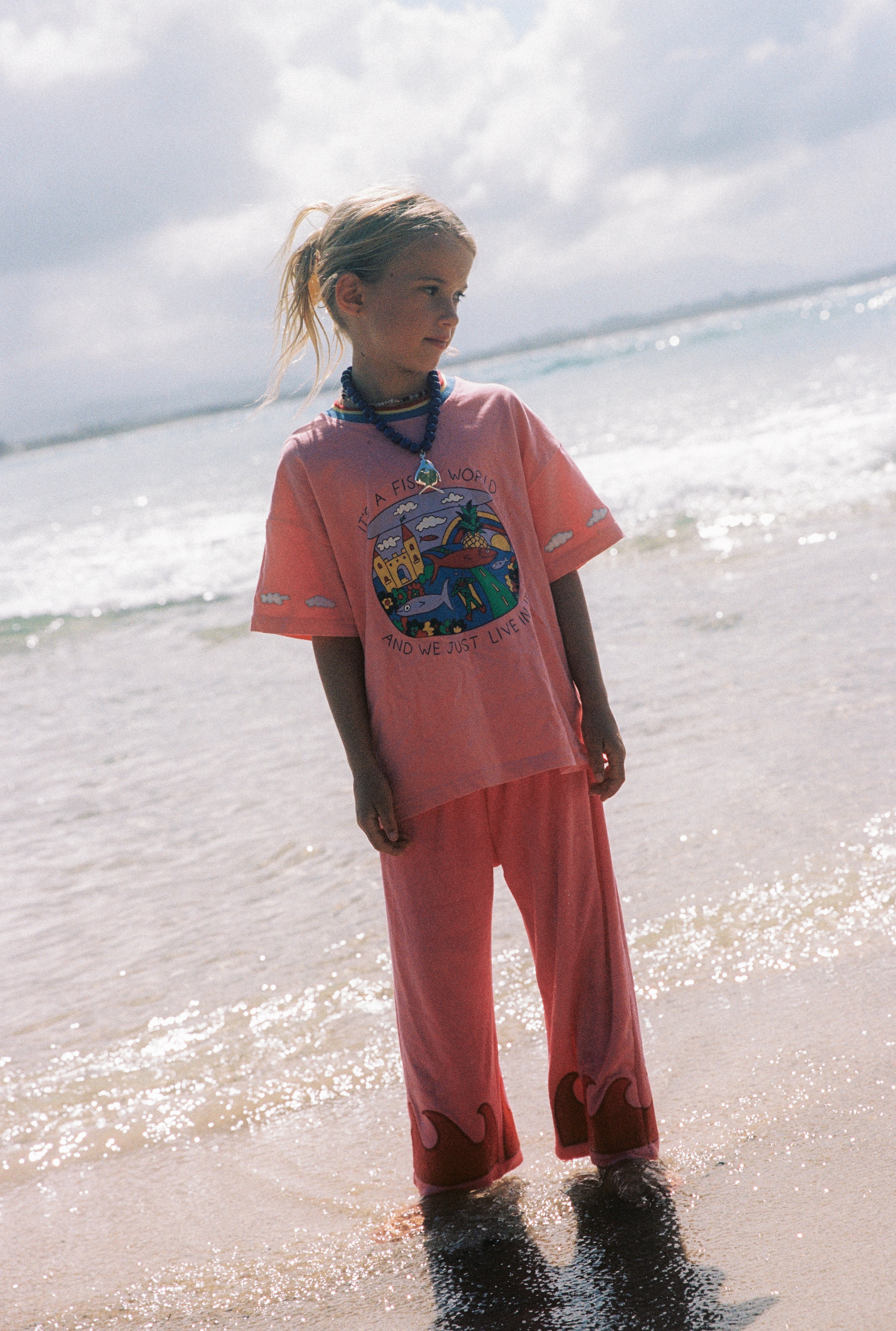 WAVE TERRY PANTS - CORAL CRUSH