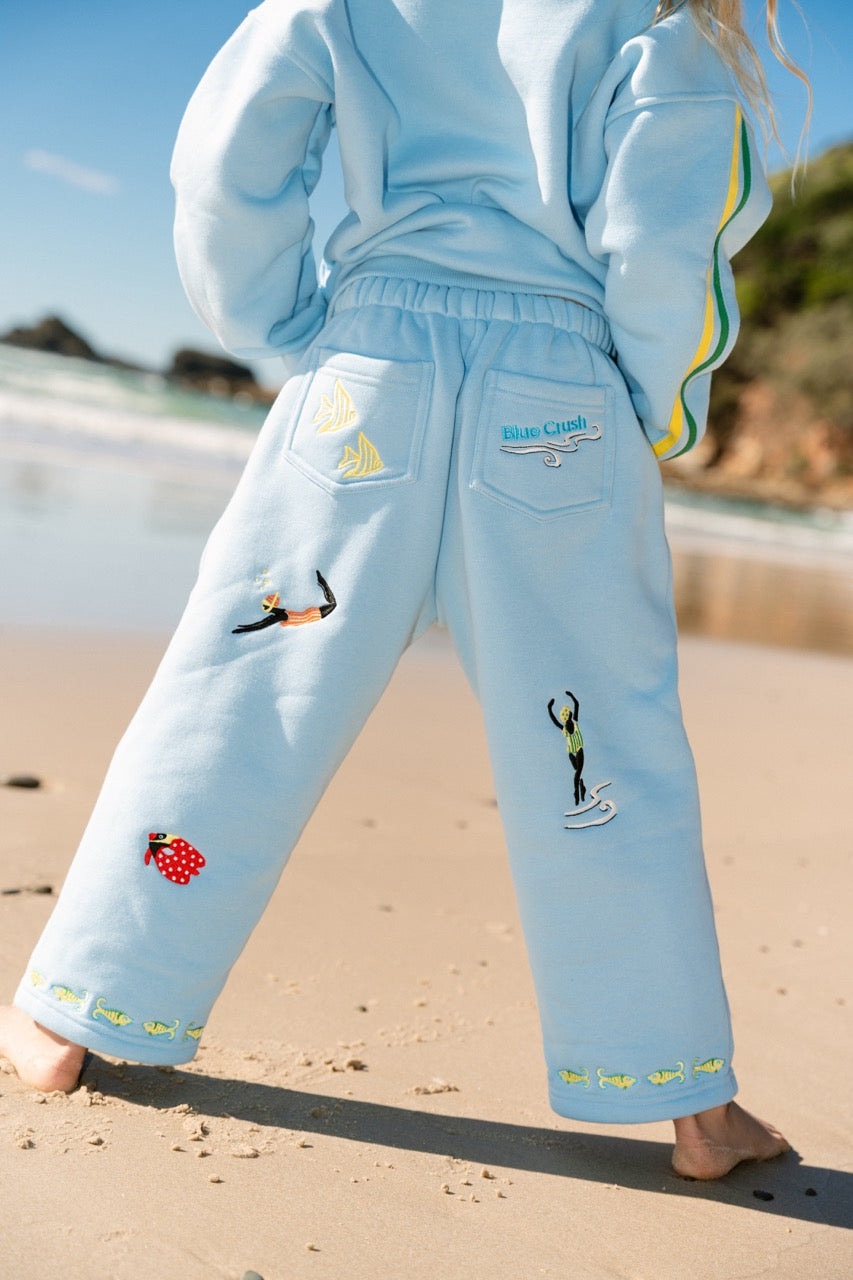 Kids Blue Crush Tracksuit Pants