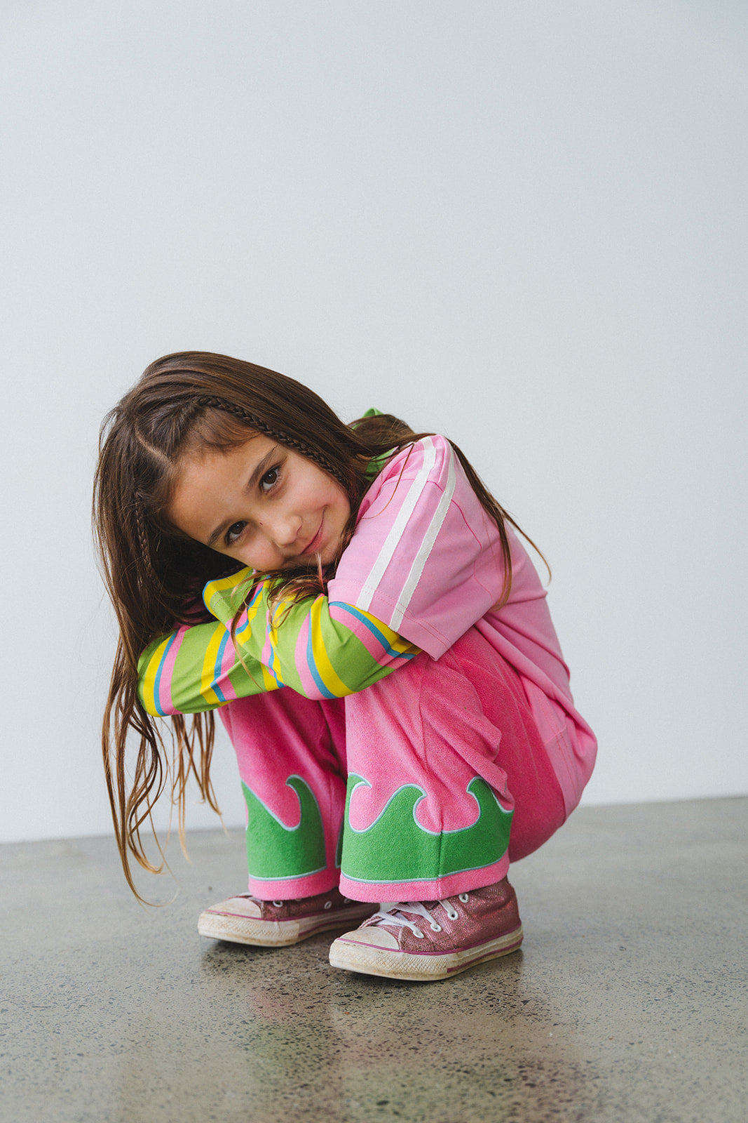KIDS BLUE CRUSH LAYERED LONG SLEEVE IN PINK - PRE ORDER