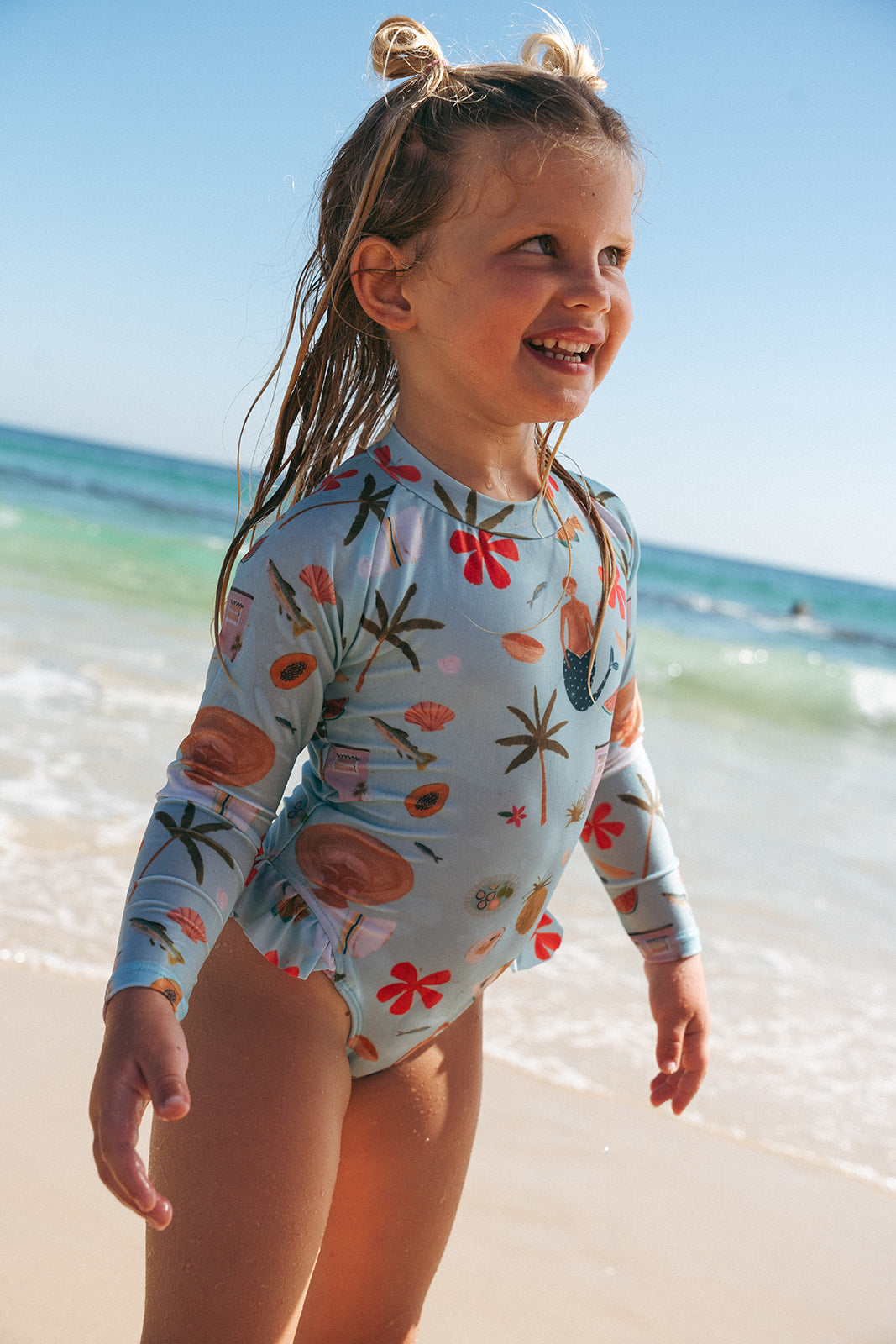 PREORDER - ZOE LONGSLEEVE SURFSUIT - AQUA