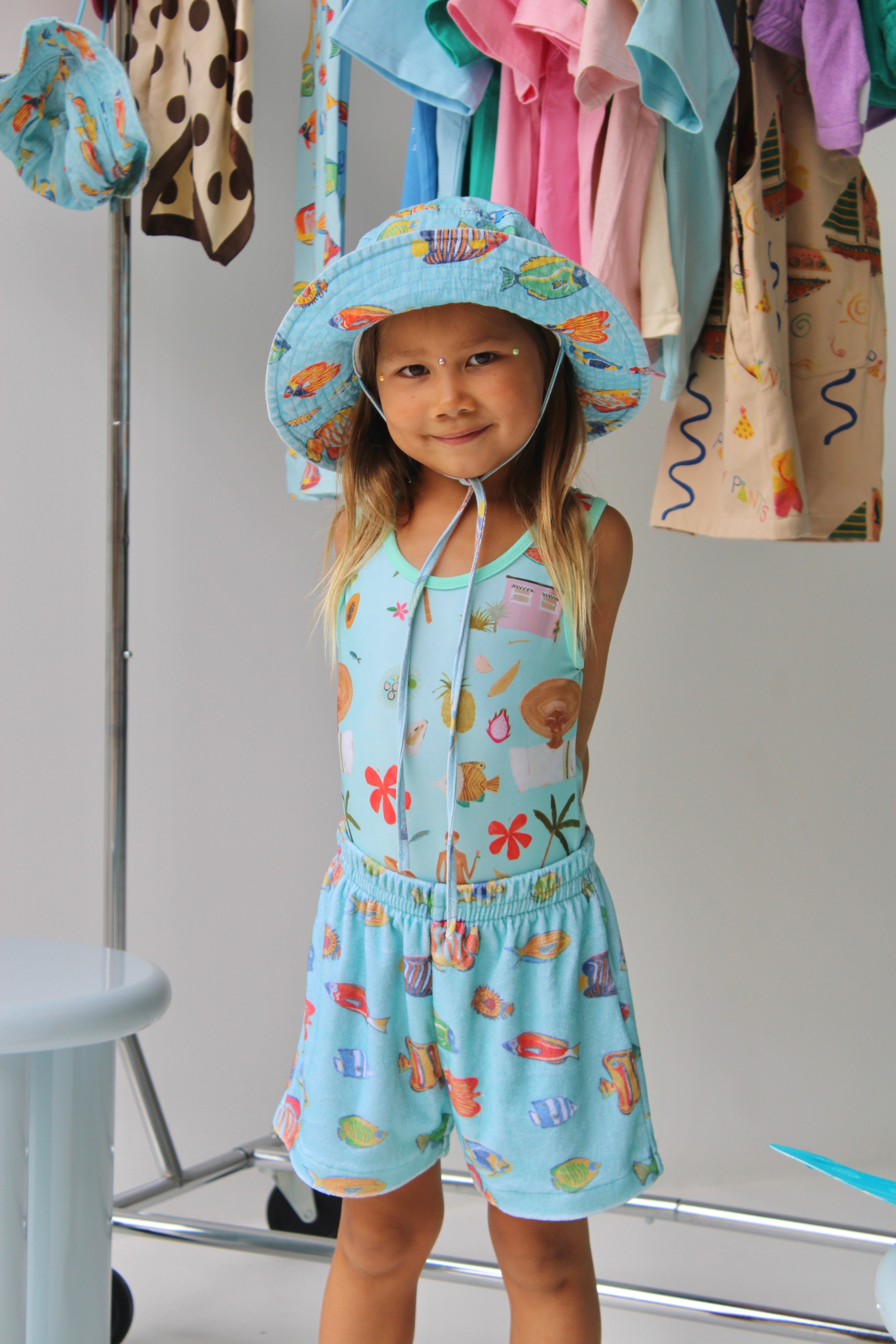 VINTAGE KIDS FISH TERRY SHORTS