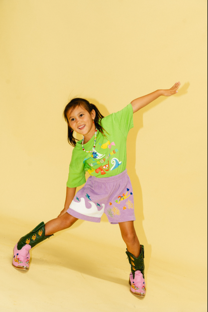 KIDS TERRY SCUBA SHORTS IN PURPLE