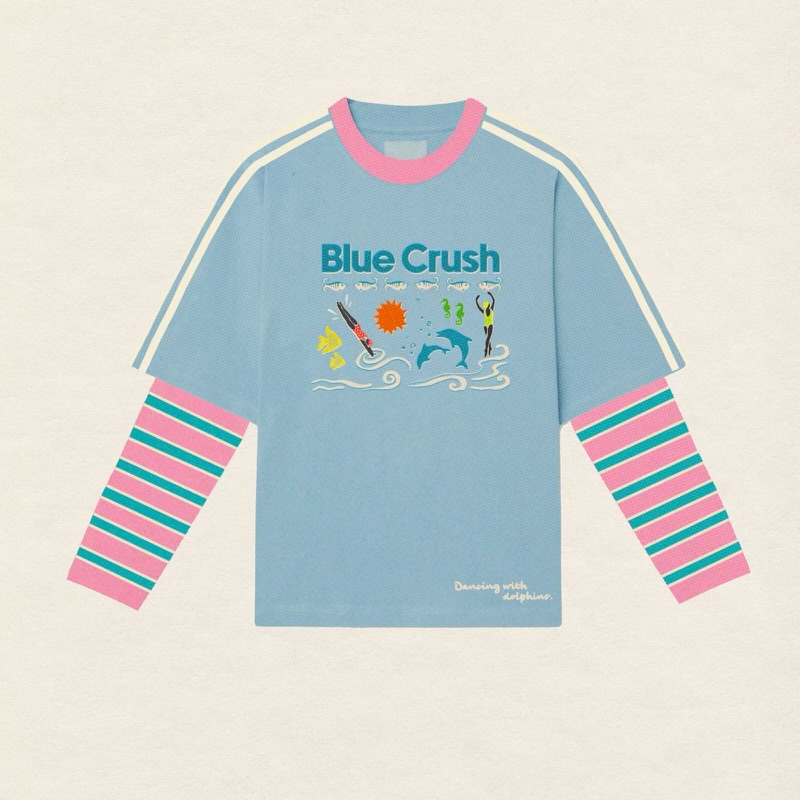 ADULTS BLUE CRUSH LAYERED LONG SLEEVE IN BLUE/BLUE - PRE ORDER